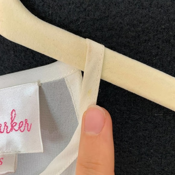 Parker Size Small Silk Mari Pearl Beaded Sleeveless Blouse Sheer Tank‎ Top White - Picture 3 of 10